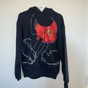 Disney Parks Mickey Mouse black hoodie with ears pullover M Walt Disney Theme